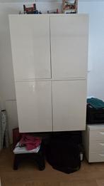 Hoogglans Witte Hangkast 140x90, Huis en Inrichting, Kasten | Kledingkasten, Ophalen, Kunststof, 100 tot 150 cm, 50 tot 100 cm
