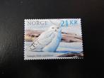 Postzegel Vogel: Sneeuwuil uit Noorwegen, Ophalen of Verzenden, Gestempeld, Dier of Natuur