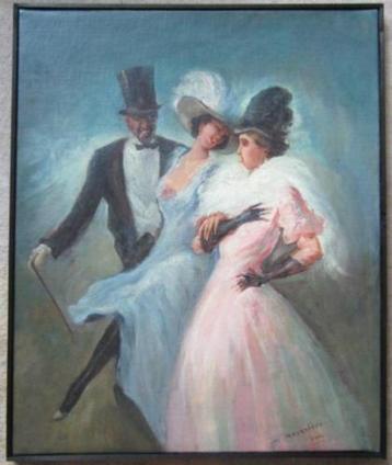 ==gesigneerd +gedateerd 1914 ==elegant gezelschap == beschikbaar voor biedingen