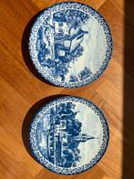 Twee Blauw-Witte Wandborden met Nederlandse Landschappen, Antiek en Kunst, Antiek | Wandborden en Tegels, Ophalen of Verzenden