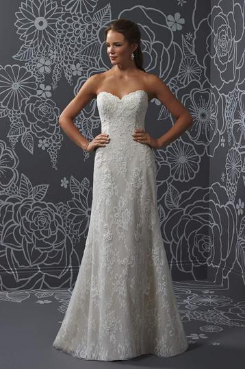 Strapless kanten trouwjurk maat 38/40 beschikbaar voor biedingen