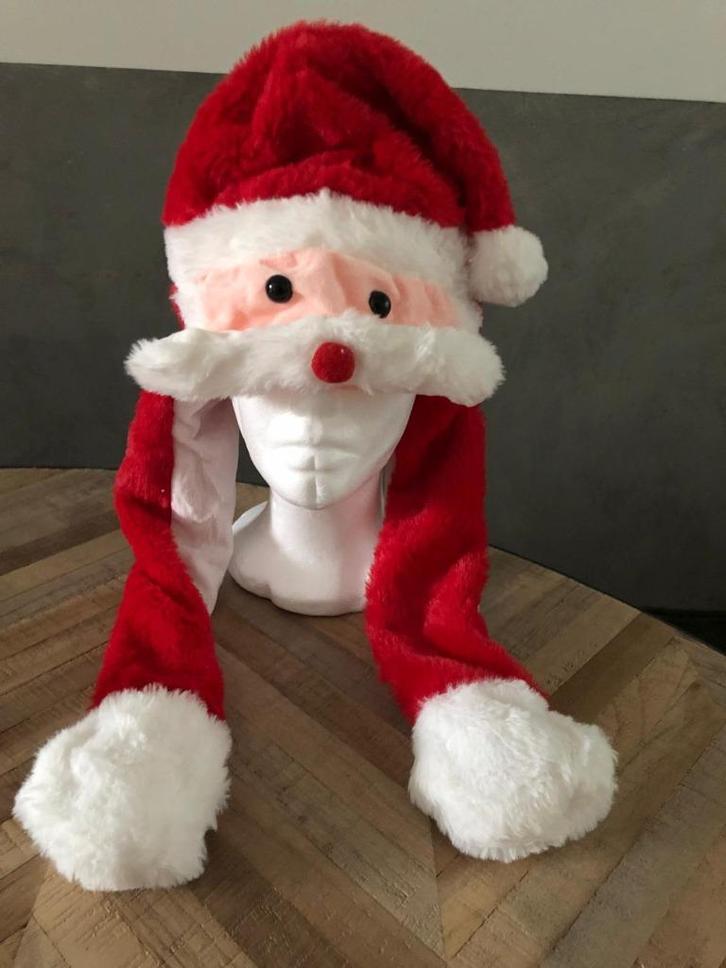 Pluche kerstman muts met bewegende snor, Kinderen en Baby's, Speelgoed | Knuffels en Pluche, Nieuw, Overige typen, Ophalen of Verzenden
