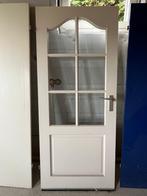 Opdekdeur met facetglas, Doe-het-zelf en Verbouw, Deuren en Horren, Ophalen, Gebruikt, 80 tot 100 cm, Binnendeur