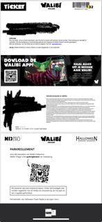 walibi ticket 31ste 1 nov & 2 nov, Tickets en Kaartjes, Eén persoon, Ticket of Toegangskaart