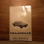 Vraagbaak opel record benzine en diesel, Ophalen of Verzenden