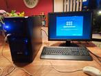 desktop 128gb ssd en 1tb harde schijf 24"scherm dvd brand, Ophalen, Gebruikt, Sharkoon, Met monitor