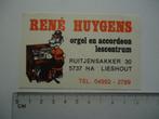 sticker oud Lieshout RENE HYUGENS orgel accordeon muziek pi, Verzenden, Zo goed als nieuw, Bedrijf of Vereniging