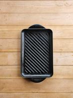 Le Creuset Grillpan zwart 32, Gebruikt, Gietijzer, Ophalen of Verzenden, Keramische plaat