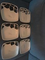 6 Diepe Borden - Zebra & Panterprint, Huis en Inrichting, Ophalen, Gebruikt, Porselein of Keramiek, Schaal