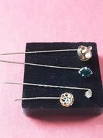 4 gouden dasspelden, Sieraden, Tassen en Uiterlijk, Antieke sieraden, Ophalen of Verzenden, Goud, Overige typen, Met edelsteen