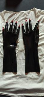 latex rubber handschoenen zwart met nagels maat L, Ophalen of Verzenden, Nieuw