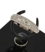 19 diamanten 14k wit gouden dames ring vintage fraai, Voordeelsieraden, Ophalen of Verzenden, Met edelsteen, Dame
