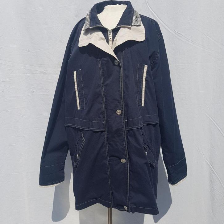 Leuke blauwe tussenjas. Mt 48. Merk Aggostino, Kleding | Dames, Jassen | Winter, Zo goed als nieuw, Maat 46/48 (XL) of groter