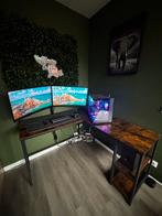 Hoekbureau vintage bruin, Huis en Inrichting, Bureaus, Ophalen, Zo goed als nieuw