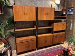 Vintage Mid Century Scandinavisch design 3-delig wandmeubel, Huis en Inrichting, Ophalen, Met deur(en), Zo goed als nieuw, 150 tot 200 cm