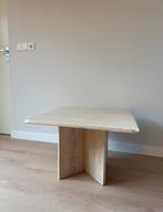 Travertin salontafel of bijzettafel, Ophalen, Gebruikt, 50 tot 100 cm, Rond