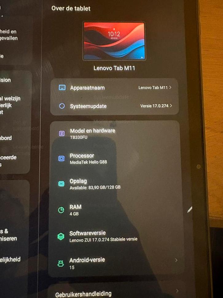 Lenovo Tab M11 - Nieuwstaat + Hoes!, Computers en Software, Android Tablets, Zo goed als nieuw, Wi-Fi, 11 inch, 128 GB, Uitbreidbaar geheugen