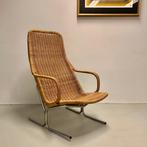 Vintage rieten stoel, Dirk van Sliedrecht, Gebroeders Jonker, Huis en Inrichting, Stoelen, Gebruikt, Bruin, Eén, Vintage Nederlands ontwerp