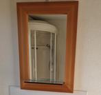 Massief houten spiegel met glazen planchet 86 x 60, Ophalen, Zo goed als nieuw, Minder dan 100 cm, Rechthoekig