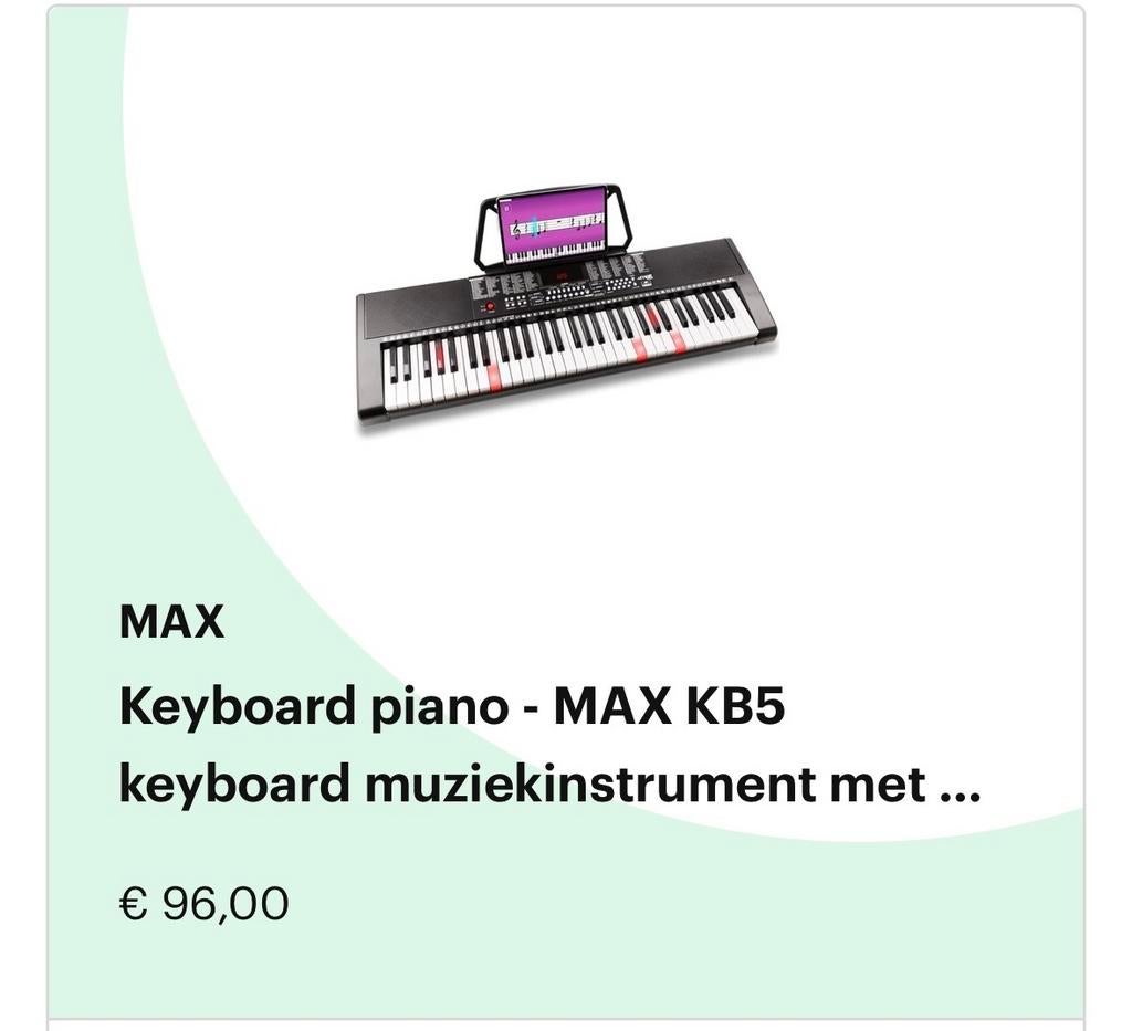 MAX KB5 Keyboard Piano met 61 Lichtgevende Toetsen, Ophalen, Gebruikt, 61 toetsen, Overige merken