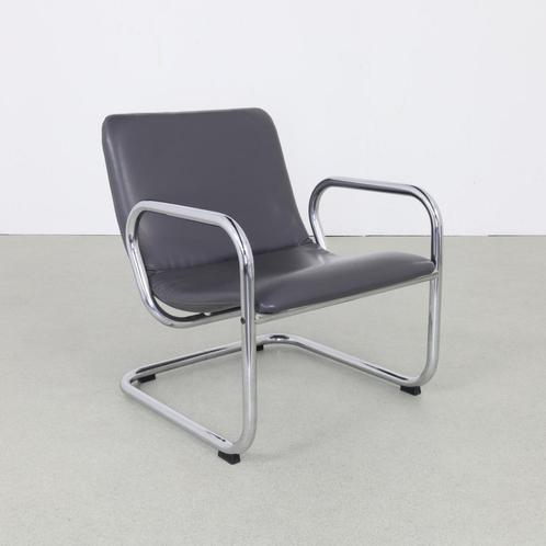 Tubular Frame Lounge Chair in Chrome, 1970s, Huis en Inrichting, Fauteuils, Gebruikt, Ophalen