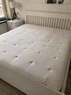 IDANÄS Wit kingsize bedframe incl matras met lattenbodem, Ophalen, Gebruikt, Wit, Tweepersoons