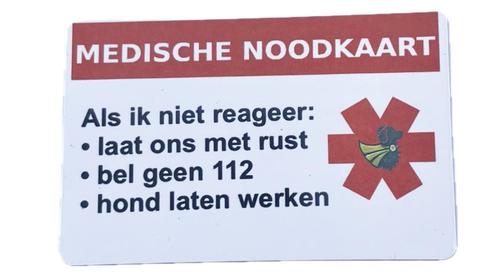 MEDISCHE NOODKAART – ASSISTENTIEHOND LATEN WERKEN, Dieren en Toebehoren, Honden-accessoires, Nieuw, Ophalen of Verzenden