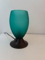 Hala Zeist vintage tafellamp van turquoise glas, Huis en Inrichting, Ophalen of Verzenden, Zo goed als nieuw, Glas, Minder dan 50 cm