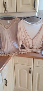 Oxmo romantisch  zandkleurig  setje maat m, Kleding | Dames, Ophalen of Verzenden, Zo goed als nieuw, Lange mouw