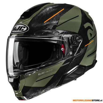 HJC RPHA 91 Blat Systeemhelm, Zwart-Groen-Oranje, Motoren, Kleding | Motorhelmen, Nieuw met kaartje, Ophalen of Verzenden