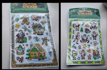 Kerst glitterstickers - 2 verpakkingen  beschikbaar voor biedingen