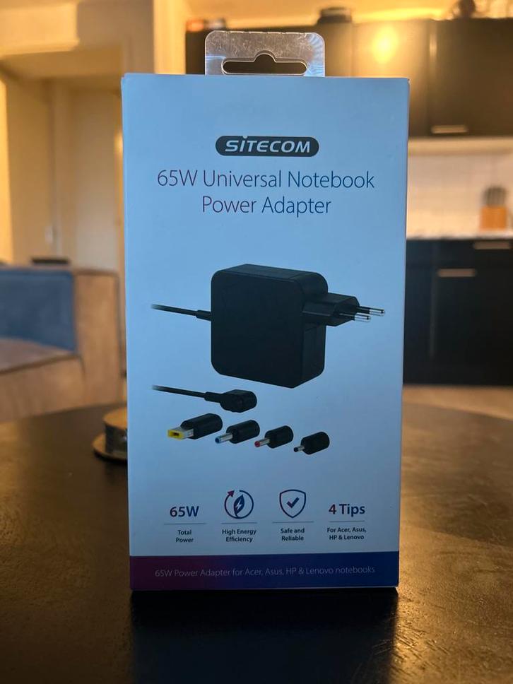 Sitecom 65W Universele Laptop Adapter - Nieuw, Computers en Software, Laptop-opladers, Nieuw, Ophalen of Verzenden