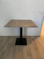 Houten eethoektafel met zwart ijzeren poot, Huis en Inrichting, Tafels | Eettafels, 50 tot 100 cm, Vierkant, Tot twee personen