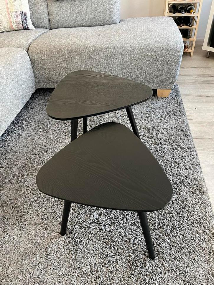 Leen Bakker Triangel Bijzettafels - Set van 2, Huis en Inrichting, Tafels | Bijzettafels, Zo goed als nieuw, Overige vormen, Minder dan 45 cm