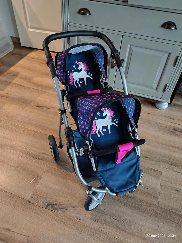 Bayer Poppen Tweeling Buggy, Kinderen en Baby's, Speelgoed | Overig, Zo goed als nieuw, Meisje, Ophalen
