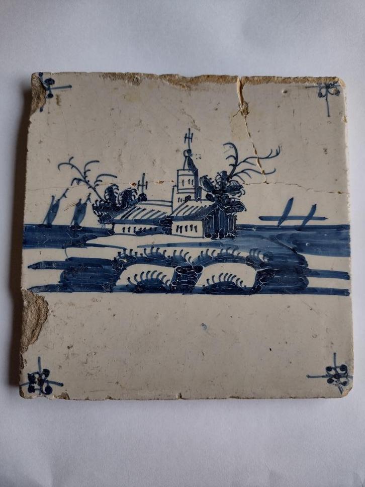 oude Oud Hollandse tegel 13 x 13 cm, Antiek en Kunst, Antiek | Wandborden en Tegels, Ophalen