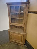 Houten Hoekkastje met Glazen Deur, Antiek en Kunst, Antiek | Meubels | Kasten, Ophalen