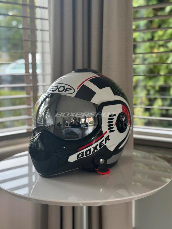 Roof Boxer V8 “Target” spiegelvizier maat S, Motoren, Kleding | Motorhelmen, Systeemhelm, S, Overige merken, Tweedehands, Ophalen of Verzenden