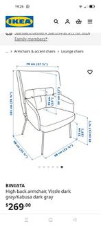 IKEA Bingsta Hoge Rug/High back stoel, Ophalen, Zo goed als nieuw, 75 tot 100 cm, 50 tot 75 cm