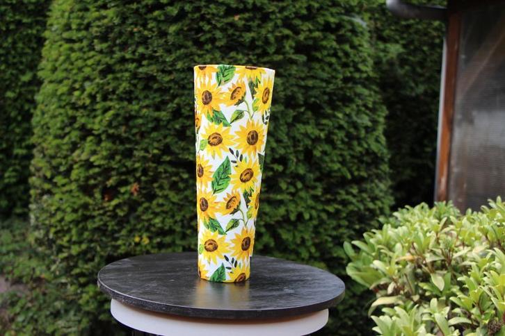 Hoge zonnebloem vaas – decoratieve bloemenvaas 30 cm, Huis en Inrichting, Woonaccessoires | Vazen, Nieuw, Overige kleuren, Minder dan 50 cm