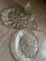 Glazen Schalen Set + Eierschaal, Ophalen, Gebruikt, Effen, Glas