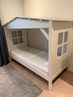 Wit kinderbed huisvorm 90x200, Ophalen, 85 tot 100 cm, Gebruikt, Matras
