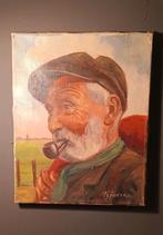 Man met een pijp, gesigneerd, Antiek en Kunst, Kunst | Schilderijen | Klassiek, Ophalen of Verzenden