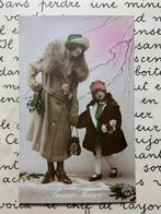 1923 Bonne Année - moeder en dochter met maretak (KK), Ophalen of Verzenden, 1920 tot 1940, Gelopen, Feest(dag)