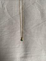 Vintage ketting smaragd 14 karaat goud collier, Sieraden, Tassen en Uiterlijk, Kettingen, Verzenden, Zo goed als nieuw, Goud