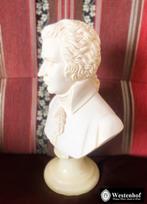 Gesigneerd componist buste Mozart borstbeeld op onyx steen, Ophalen of Verzenden, Gebruikt, Mens