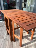 Klaptafel met 2 Stoelen - Compact en Handig!, Ophalen, Zo goed als nieuw, Rechthoekig, Hout