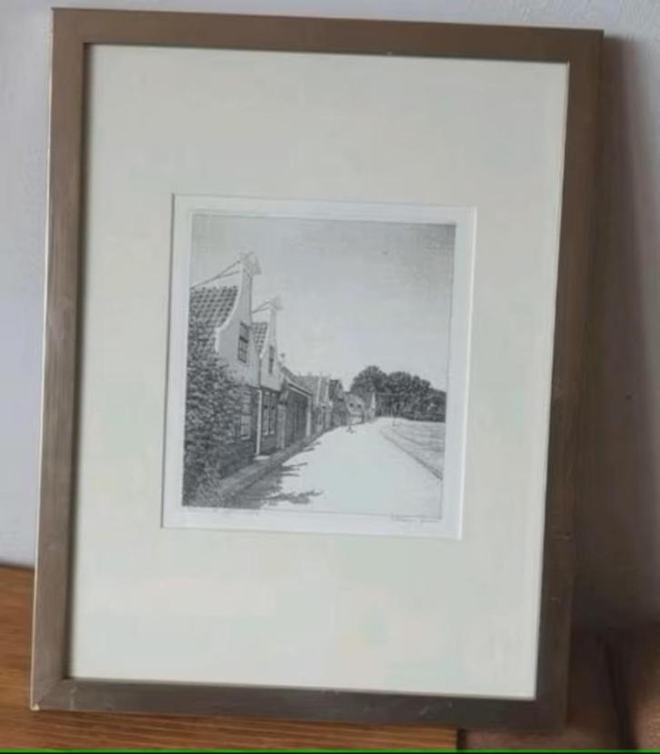 Ets Frans Room Edam 13 /20 Groot Westerbuiten, Antiek en Kunst, Kunst | Etsen en Gravures, Ophalen