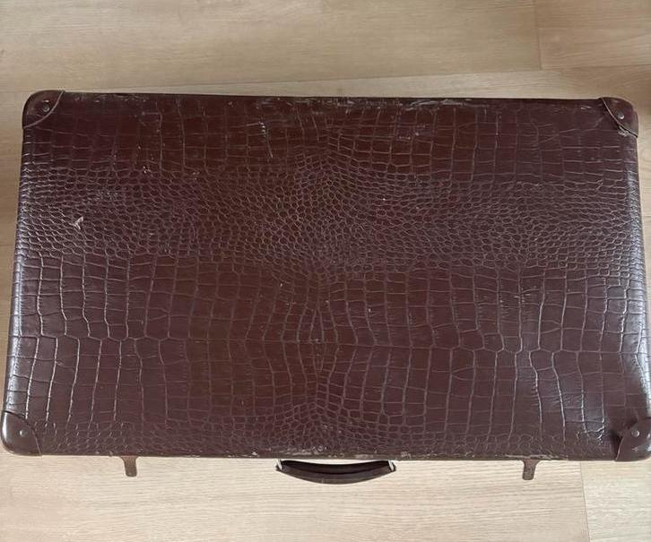 Vintage Real Fibre Board Koffer - Stijlvol & Uniek, Sieraden, Tassen en Uiterlijk, Koffers, Gebruikt, Overige materialen, 60 tot 70 cm