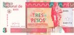 BANCO NACIONAL DE CUBA TRES PESOS Mooi Biljet, Postzegels en Munten, Ophalen of Verzenden, 25 gulden